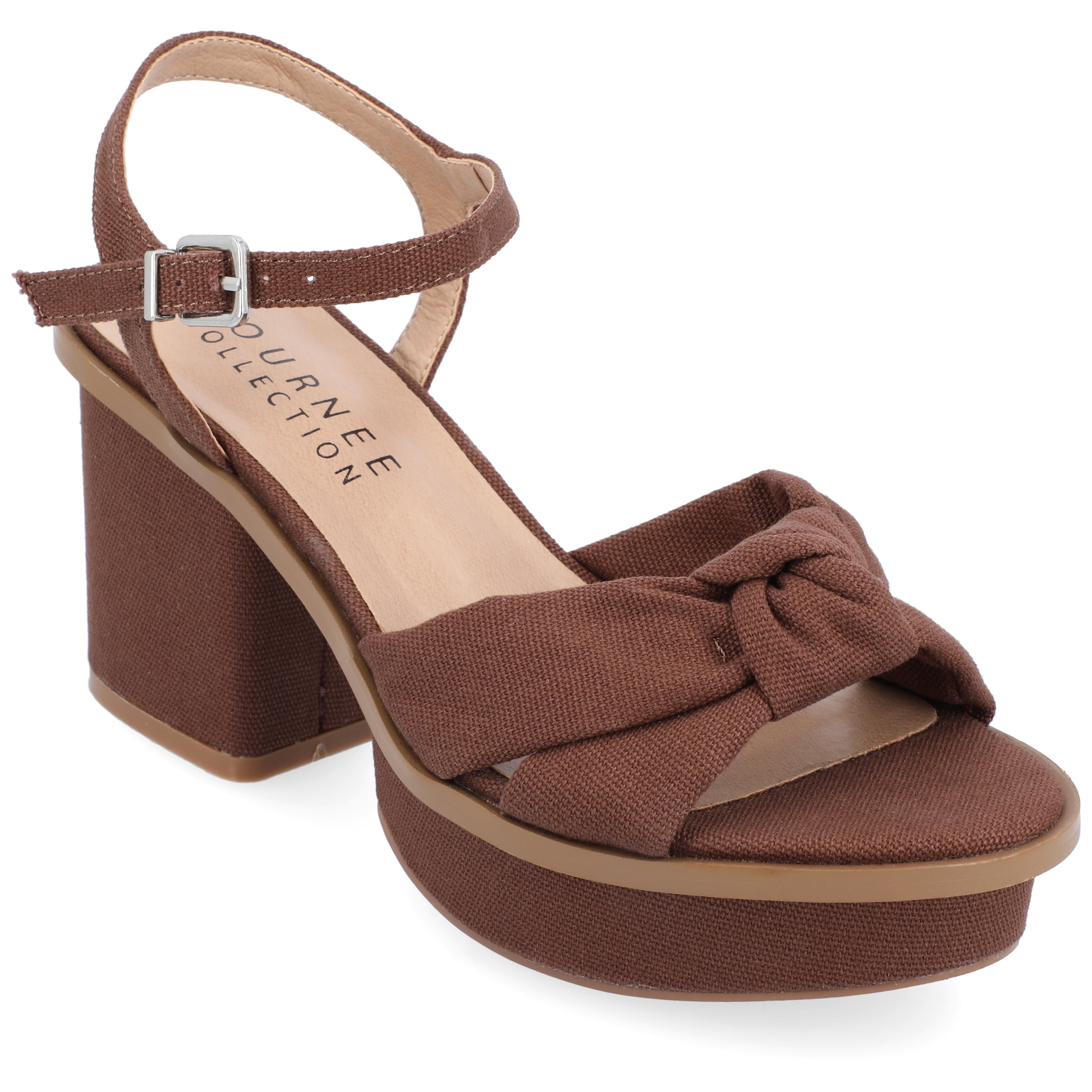 Brown platform deals heel sandals