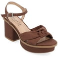 thumbnail image 1 of Journee Collection Womens Garner Knit Inset Platform Block Heel Sandals, 1 of 6