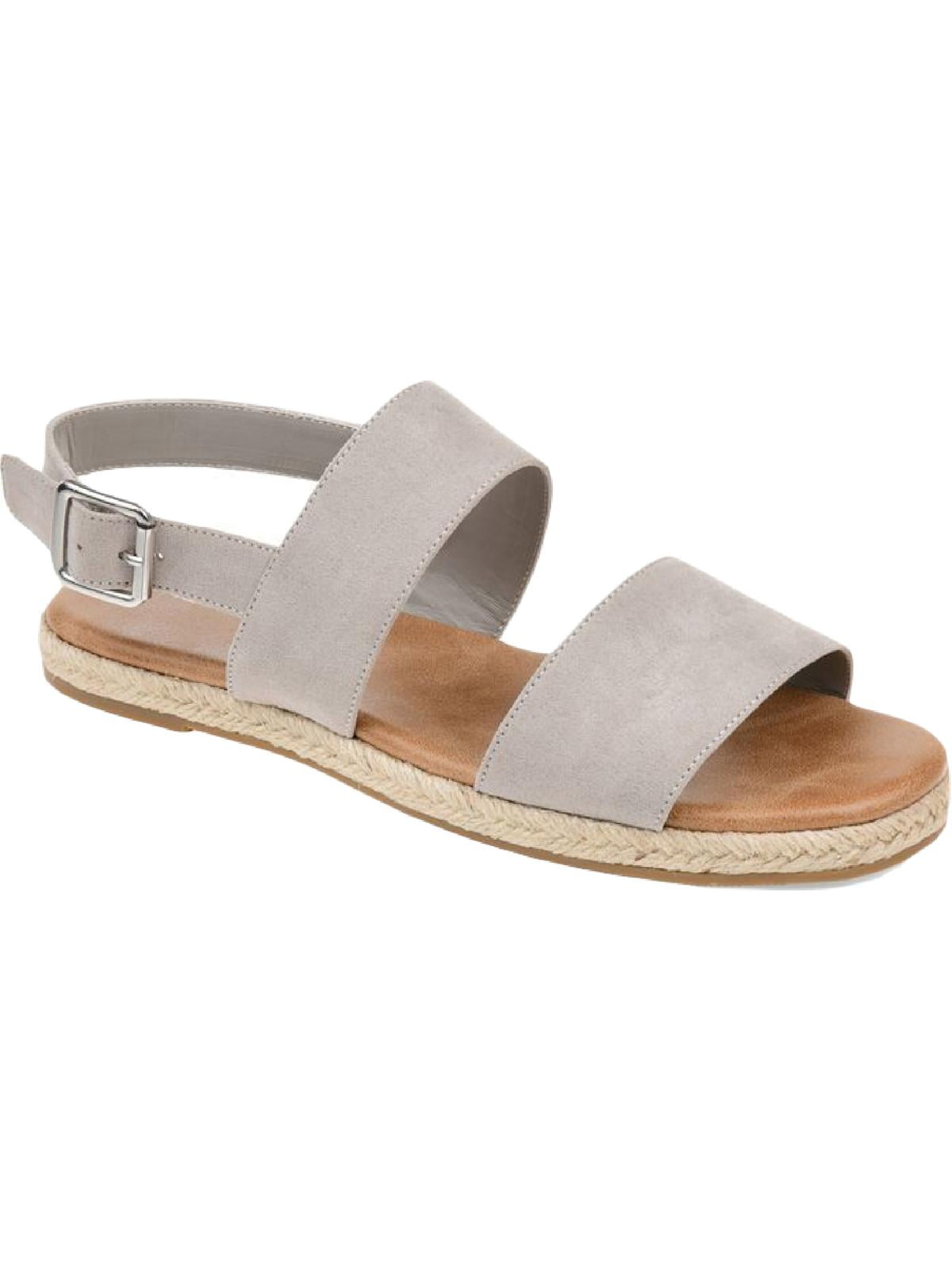 Journee Collection Women's Jiyrie Flat Sandal - Vegan Leather Wrap-Around Straps With Comfort Foam