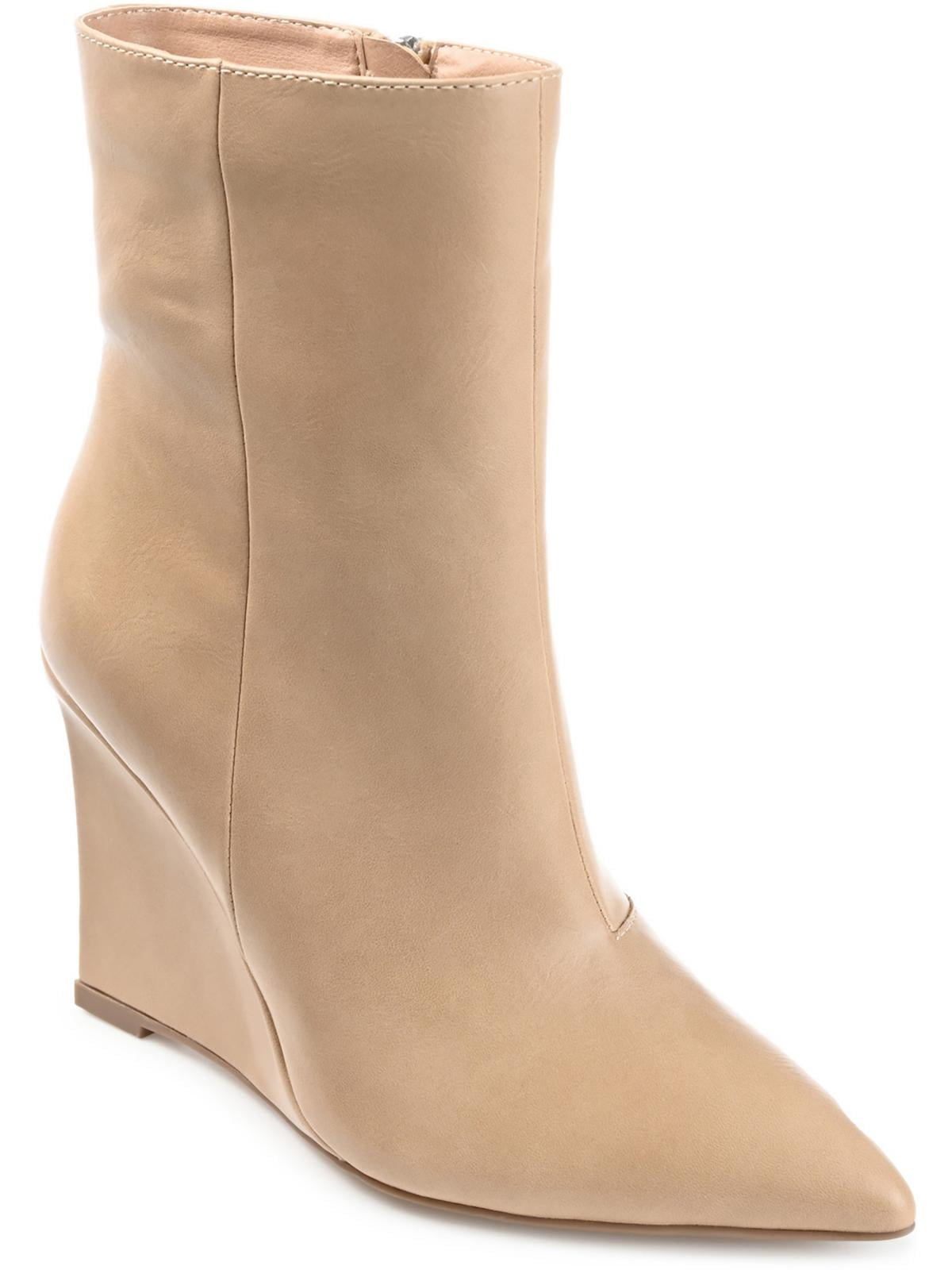 Journee Collection Womens Glorria Faux Leather Ankle Boots
