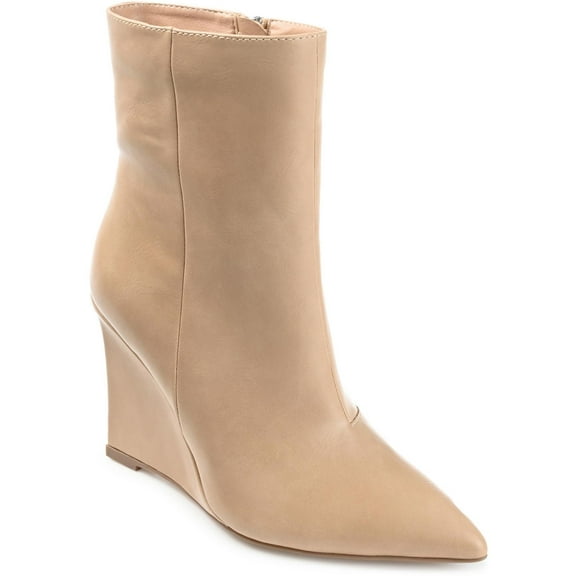 Journee Collection Womens Glorria Faux Leather Ankle Boots