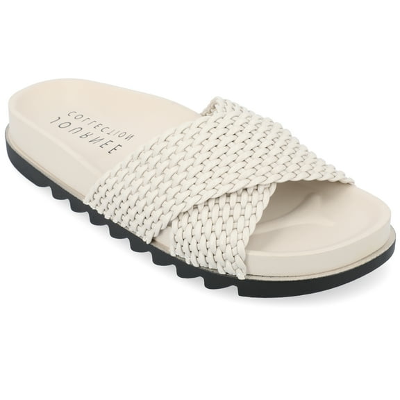 Journee Collection Womens Gretie Flatform Treaded Slide Sandal