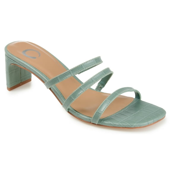 Journee Womens Hariett Slip On Half Block Heel Sandals