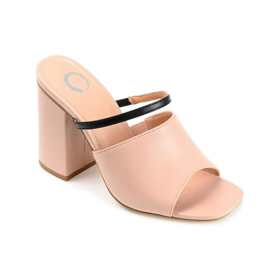 Journee Collection Womens Heiddy Faux Leather Block Heel Heels