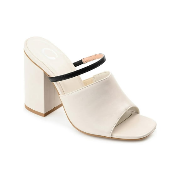 Journee Collection Womens Heiddy Faux Leather Block Heel Heels