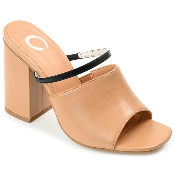 Journee Womens Heiddy Open Square Toe Block Heel Sandals
