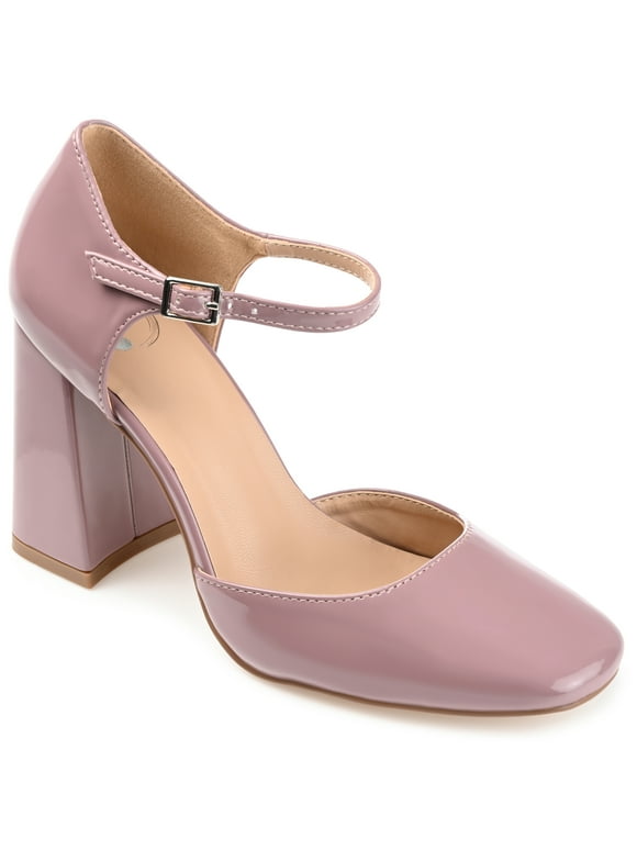 Journee Collection Womens Hesster Mary Jane Mid Block Heel Square Toe Pumps