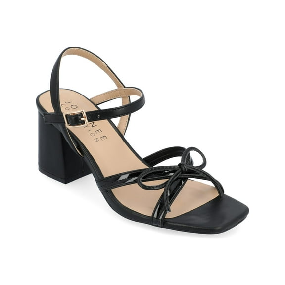 Journee Collection Womens ISSMIA Square toe Ankle strap Block Heel
