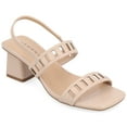 thumbnail image 1 of Journee Collection Womens Ismay Laser Cut Sling Back Block Heel Sandals, 1 of 7