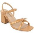 thumbnail image 1 of Journee Collection Womens Issmia Two Tone Covered Block Heel Multi Strap Sandals, 1 of 7