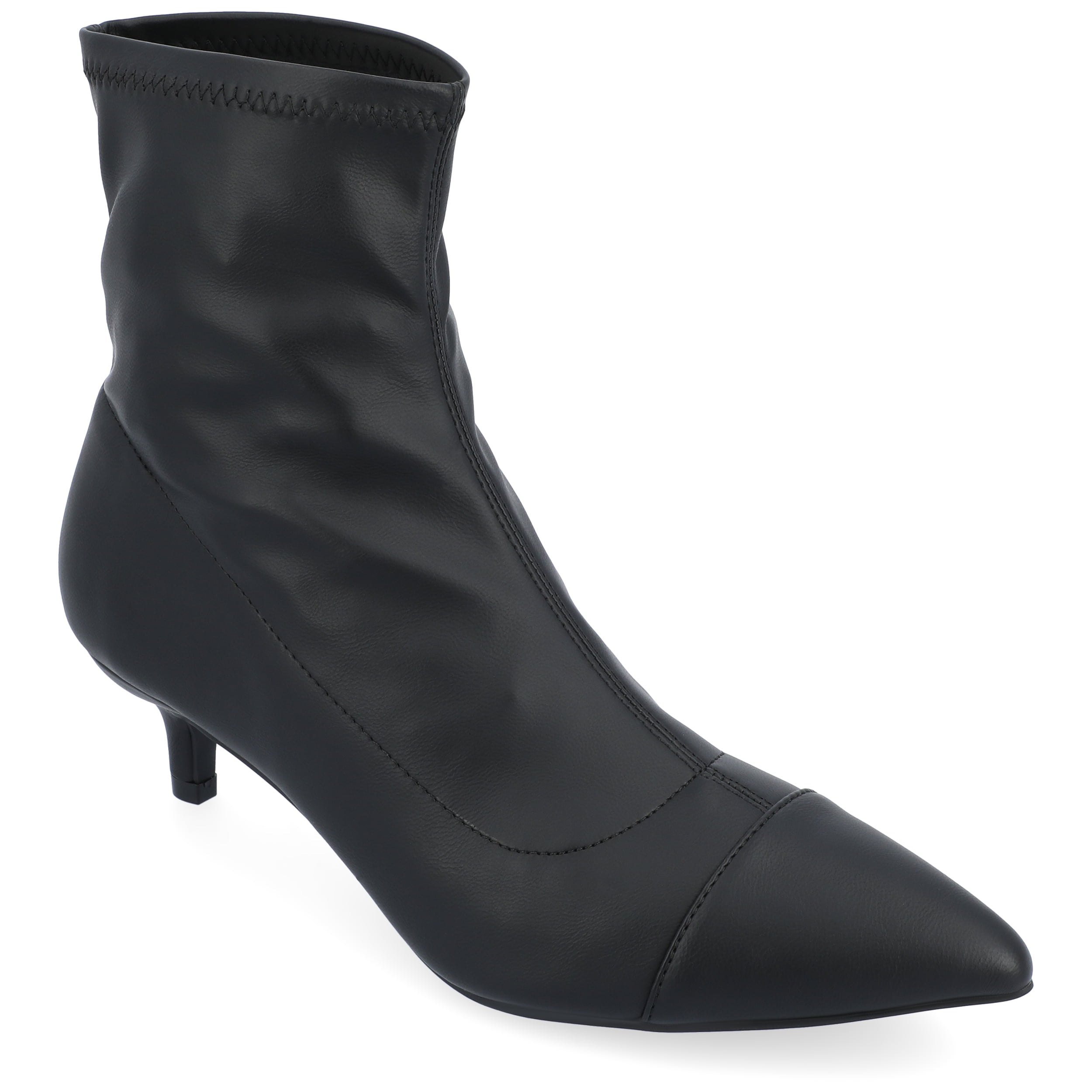 Journee Collection Womens Jadde Tru Comfort Foam Pull On Kitten Heel Bootie