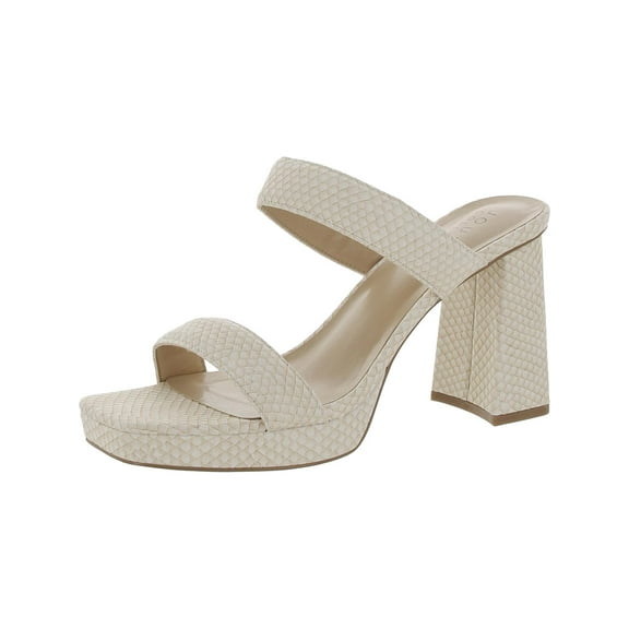 Journee Collection Womens Jaell Faux Leather Snake Pattern Block Heel