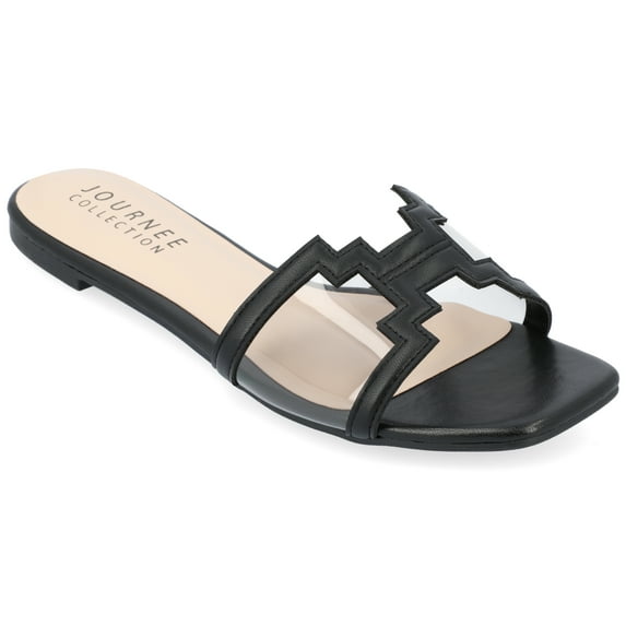 Journee Collection Womens Jamarie Tru Comfort Foam Slip On Slide Flat Sandals