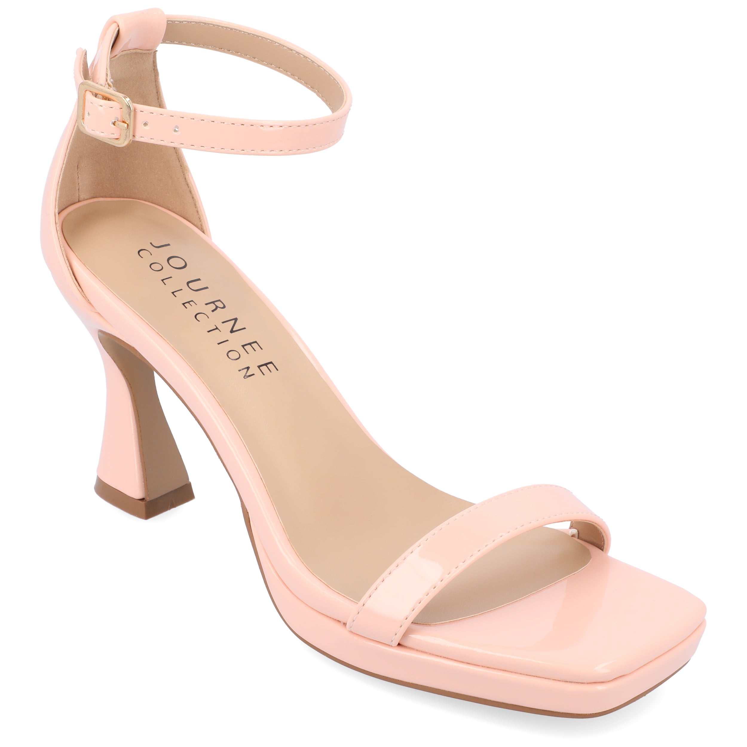 Journee Collection Womens Jeanne Slim Platform Ankle Strap Open Toe Pumps