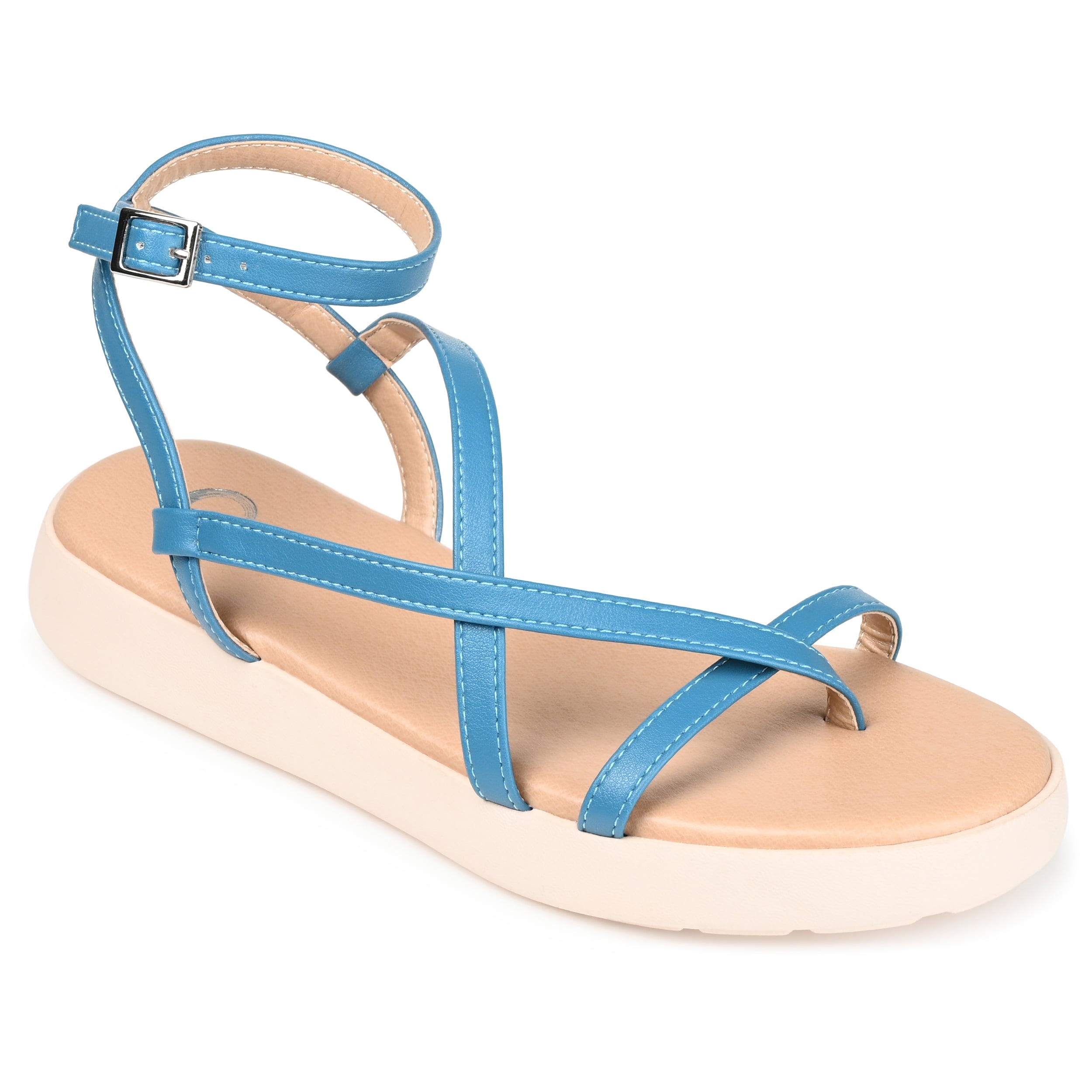 Journee Womens Jeselia Ankle Strap Flat Sandals