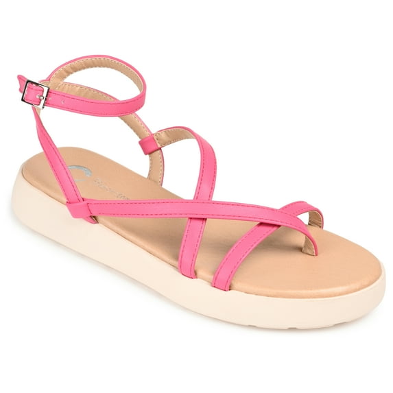 Journee Collection Womens Jeselia Tru Comfort Foam Ankle Strap Flat Sandals