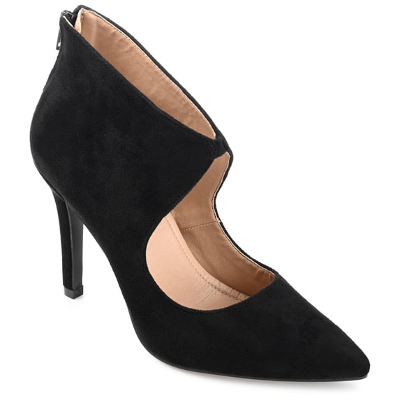 Journee Collection Womens Junniper Back Heel Zip High Stiletto Pointed Toe Pumps