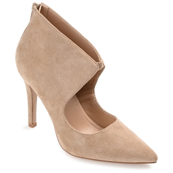 Journee Collection Womens Junniper Back Heel Zip High Stiletto Pointed Toe Pumps