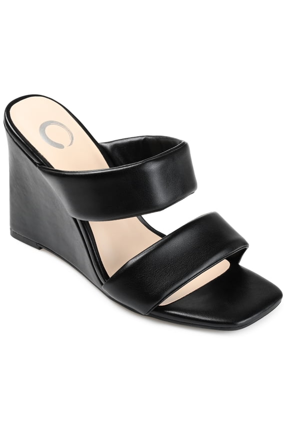 Womens Kailee Slip On Open Square Toe Wedge Sandals