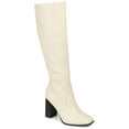 thumbnail image 1 of Journee Womens Karima Extra Wide Calf Stacked Heel Knee High Boots, 1 of 10