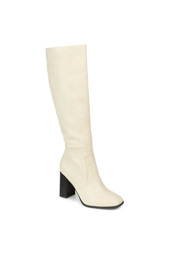 Womens Karima Extra Wide Calf Stacked Heel Knee High Boots
