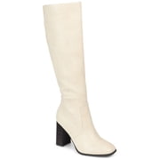 Journee Womens Karima Extra Wide Calf Stacked Heel Knee High Boots