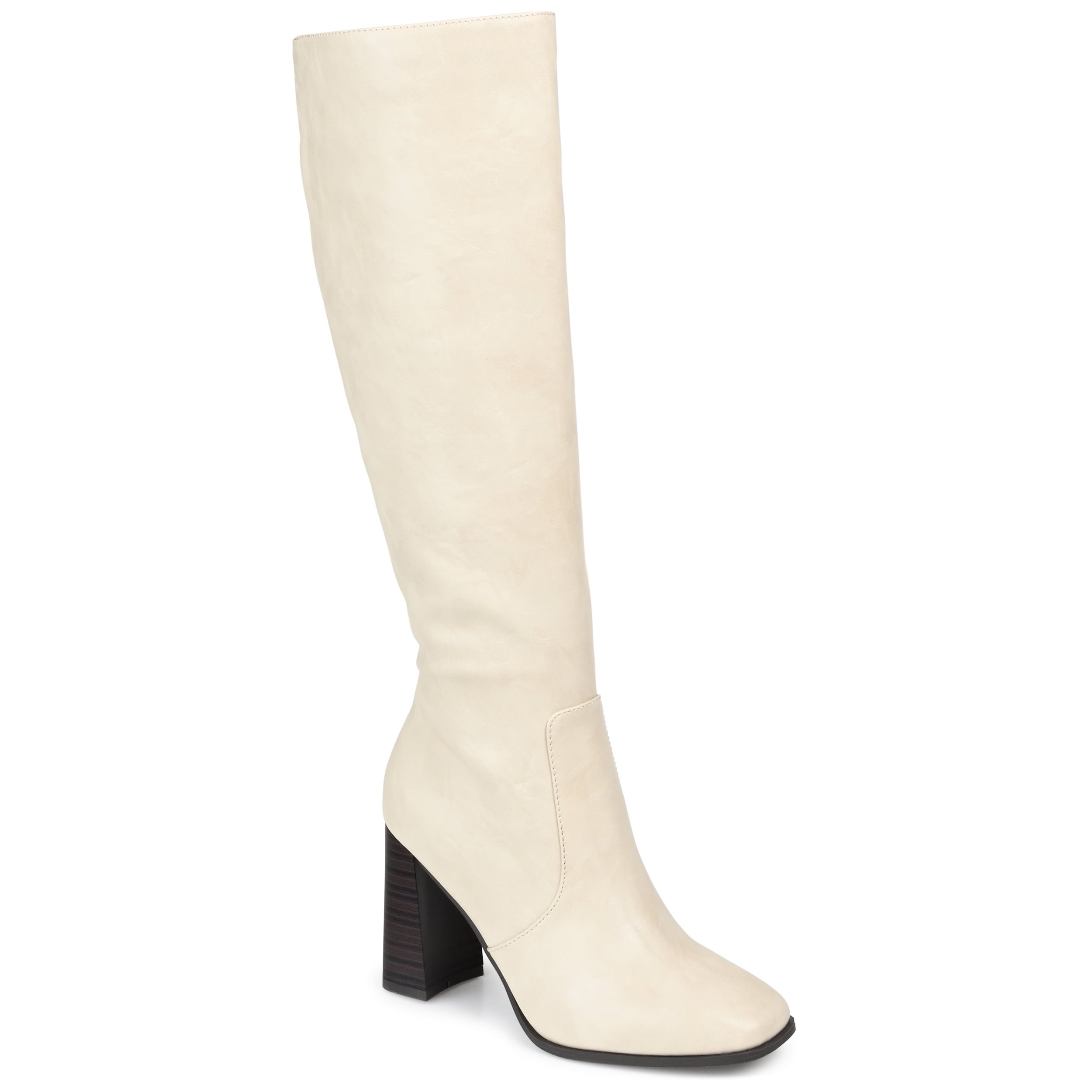 Journee Womens Karima Comfort System Wide Calf Stacked Heel Knee High Boots