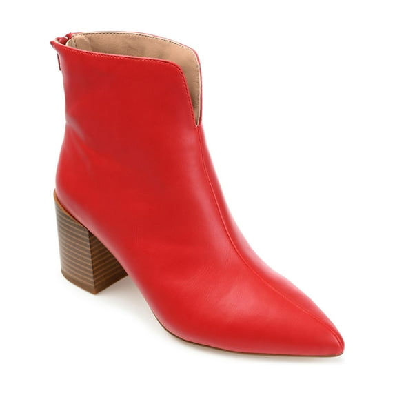 Journee Collection Womens Kayden Faux Leather Pointed Toe Booties