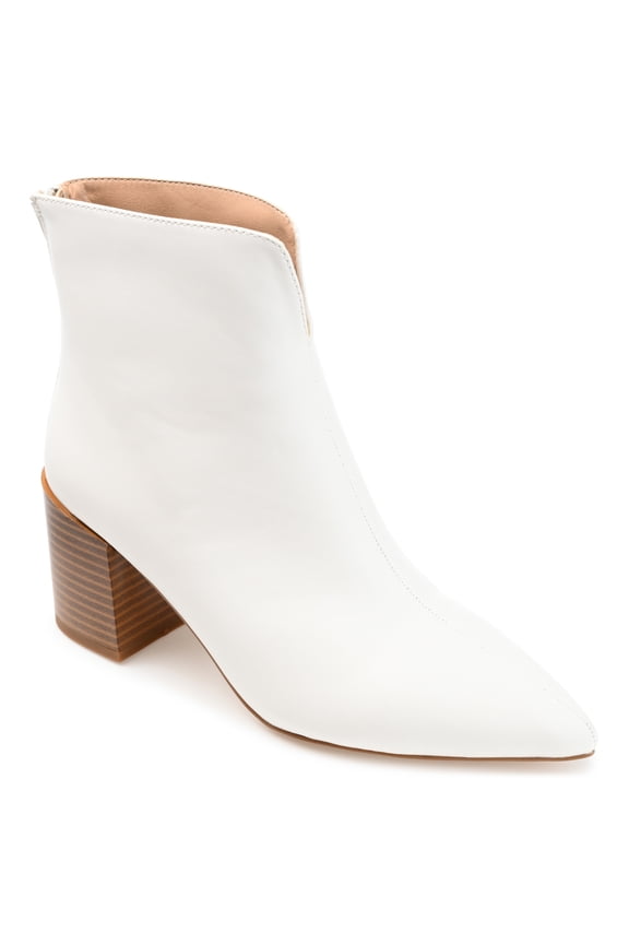 Womens Kayden Back Heel Zip Stacked Heel Booties