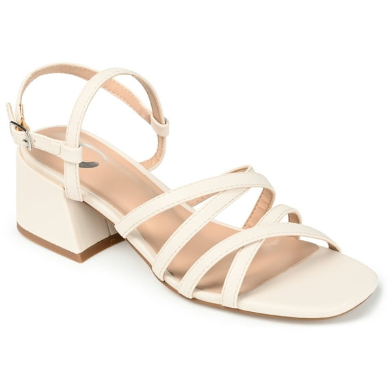 Journee Collection Womens Kempsy Open Square Toe Block Heel Sandals
