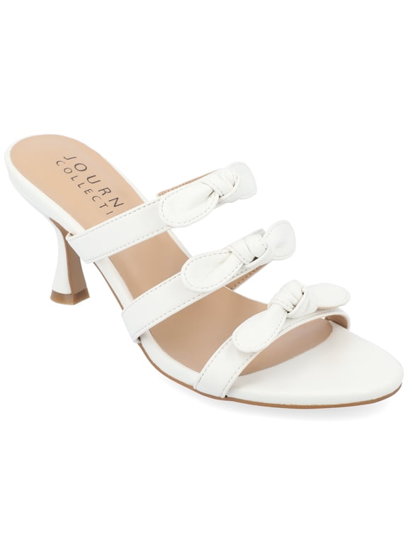 Collection Womens Kristina Vegan Leather Slip On Open Toe Pumps