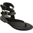 thumbnail image 1 of Journee Collection Womens Kyle Faux Leather Ankle Straps Flat Sandals, 1 of 6