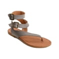 thumbnail image 1 of Journee Collection Womens Kyle Faux Leather Ankle Straps Flat Sandals, 1 of 3