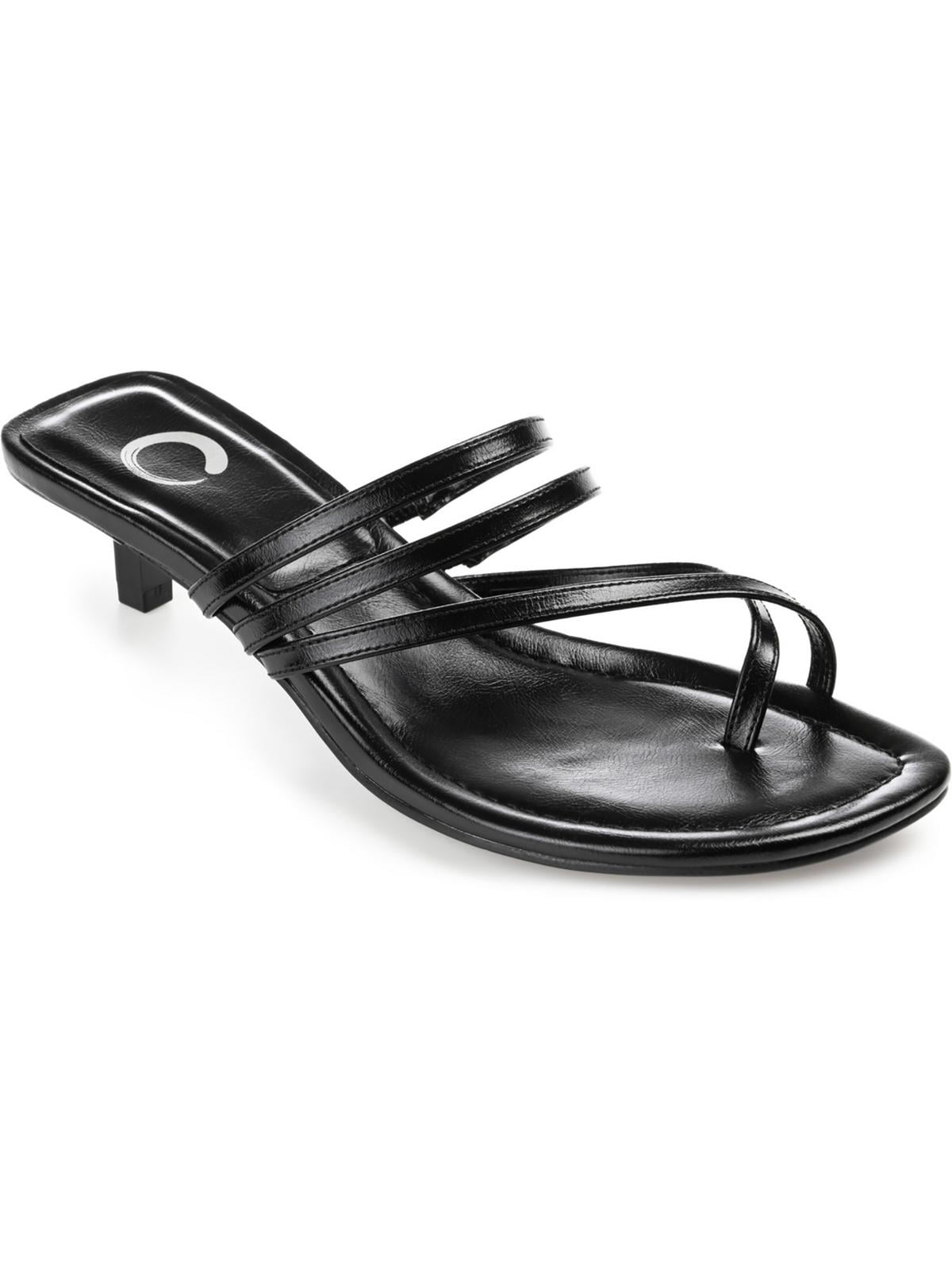Journee Collection Womens LETTIE Faux Leather Kitten Heel Heels