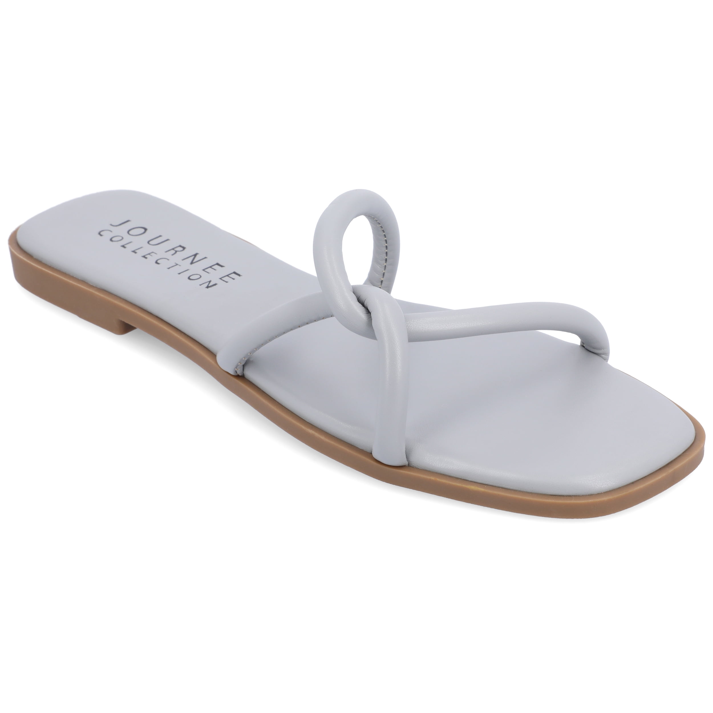 Journee Collection Womens Lauda Tru Comfort Foam Vegan Leather Slip On Sandals