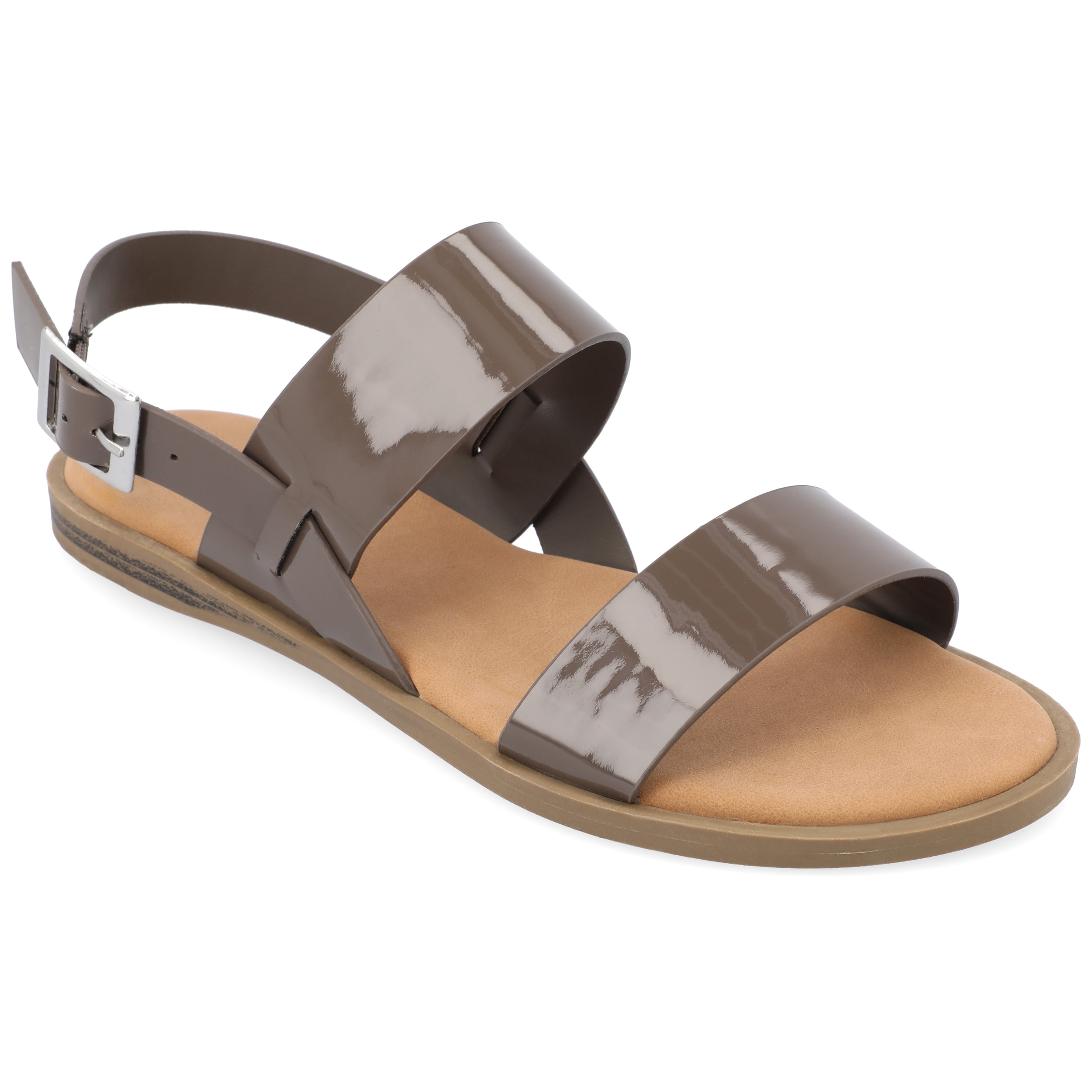 Journee Womens Lavine Multi Strap Flat Sandals