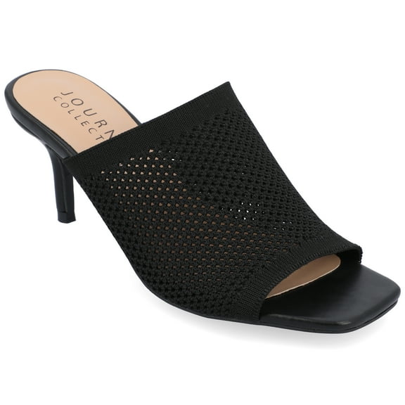Journee Collection Womens Leighton Soft Knit Slip On Open Toe Pumps