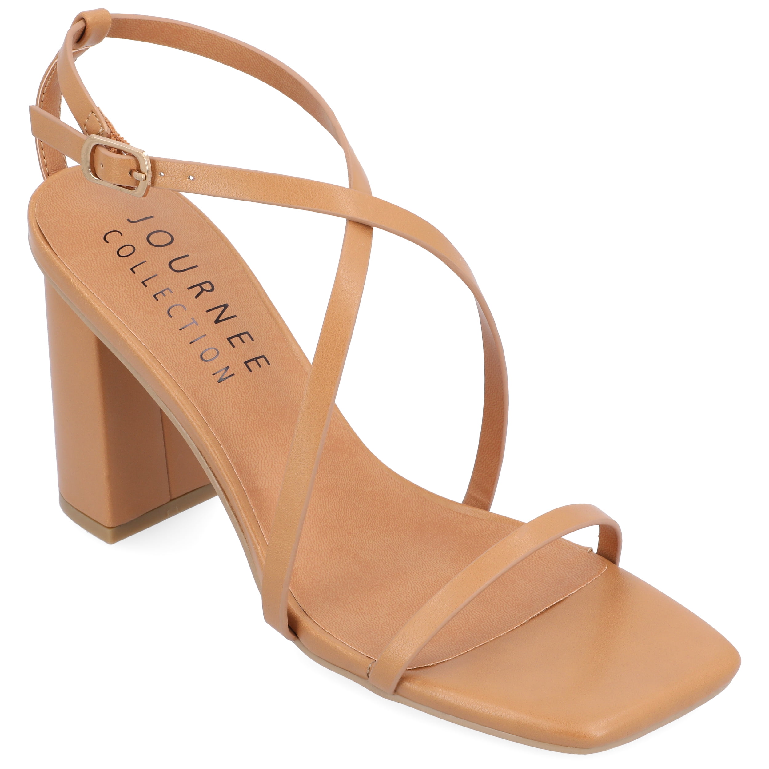 Journee Womens Lenorra Covered Block Heel Sandals