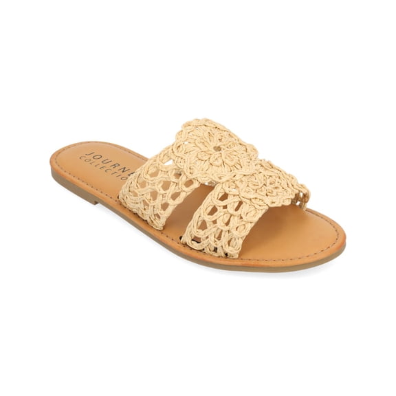 Journee Collection Womens Lissia Open Toe Slip-On Slide Sandals