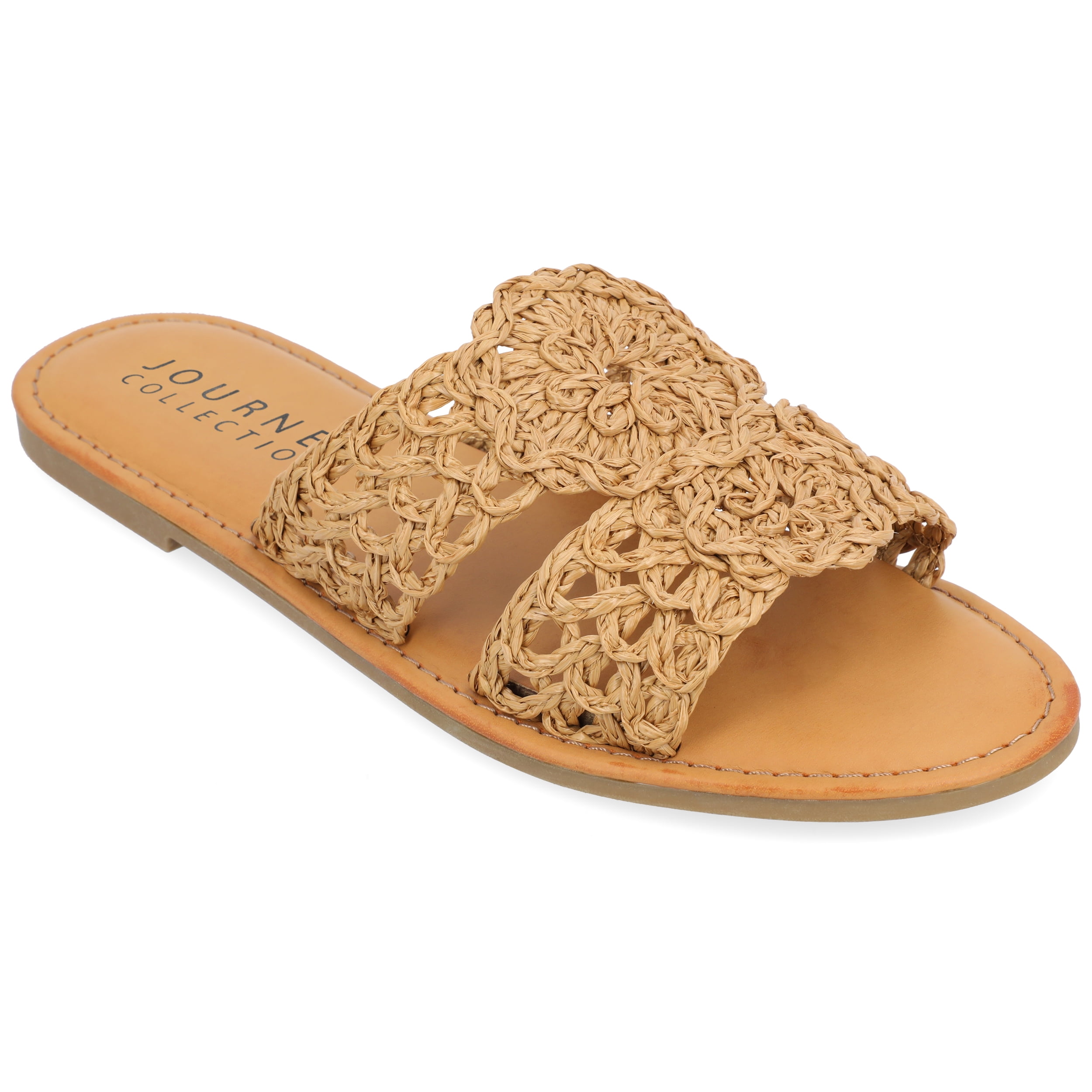 Journee Collection Womens Lissia Tru Comfort Foam Slip On Slide Flat Sandals
