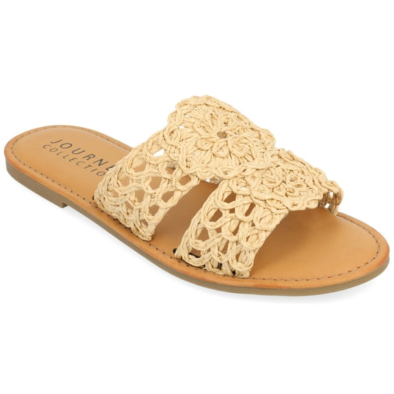 Journee Collection Womens Lissia Tru Comfort Foam Slip On Slide Flat Sandals