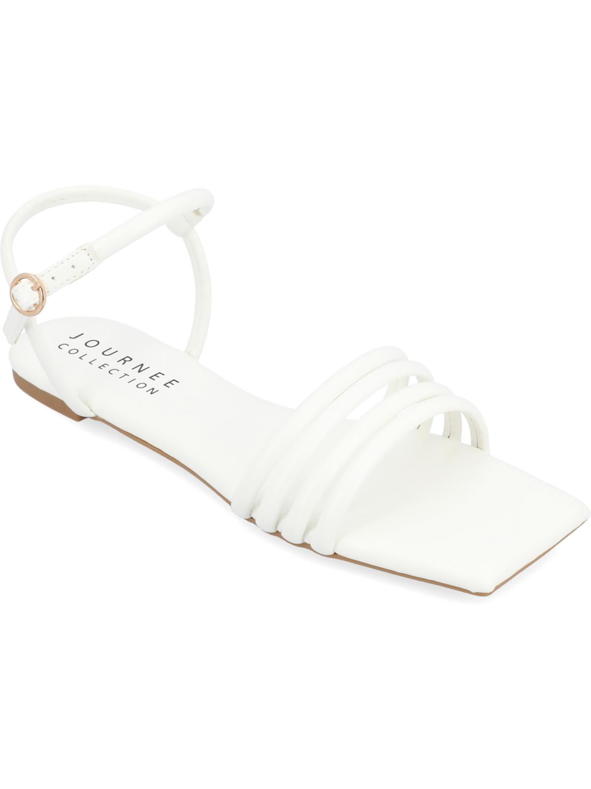 Journee Collection Women's Lyddea Multi Strap Sandals White Size 8