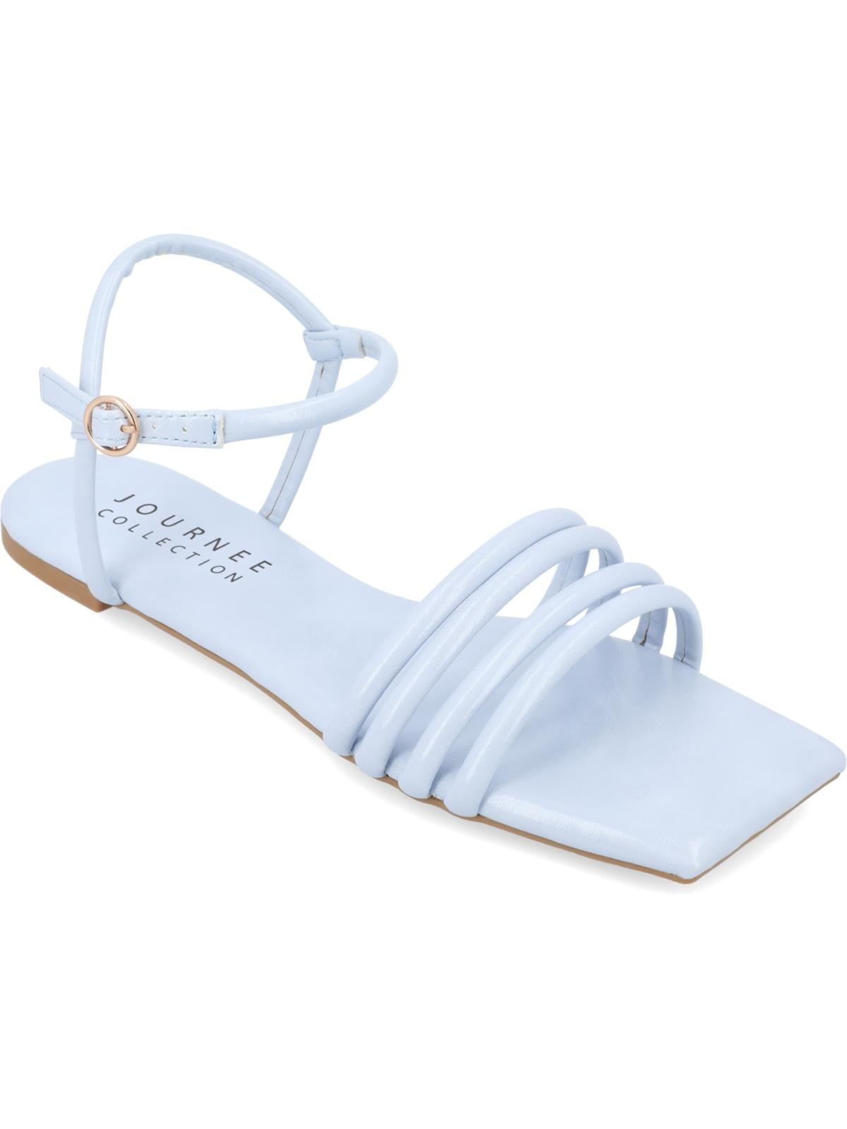 Journee Collection Womens Lyddea Faux Leather Square Toe Ankle Strap
