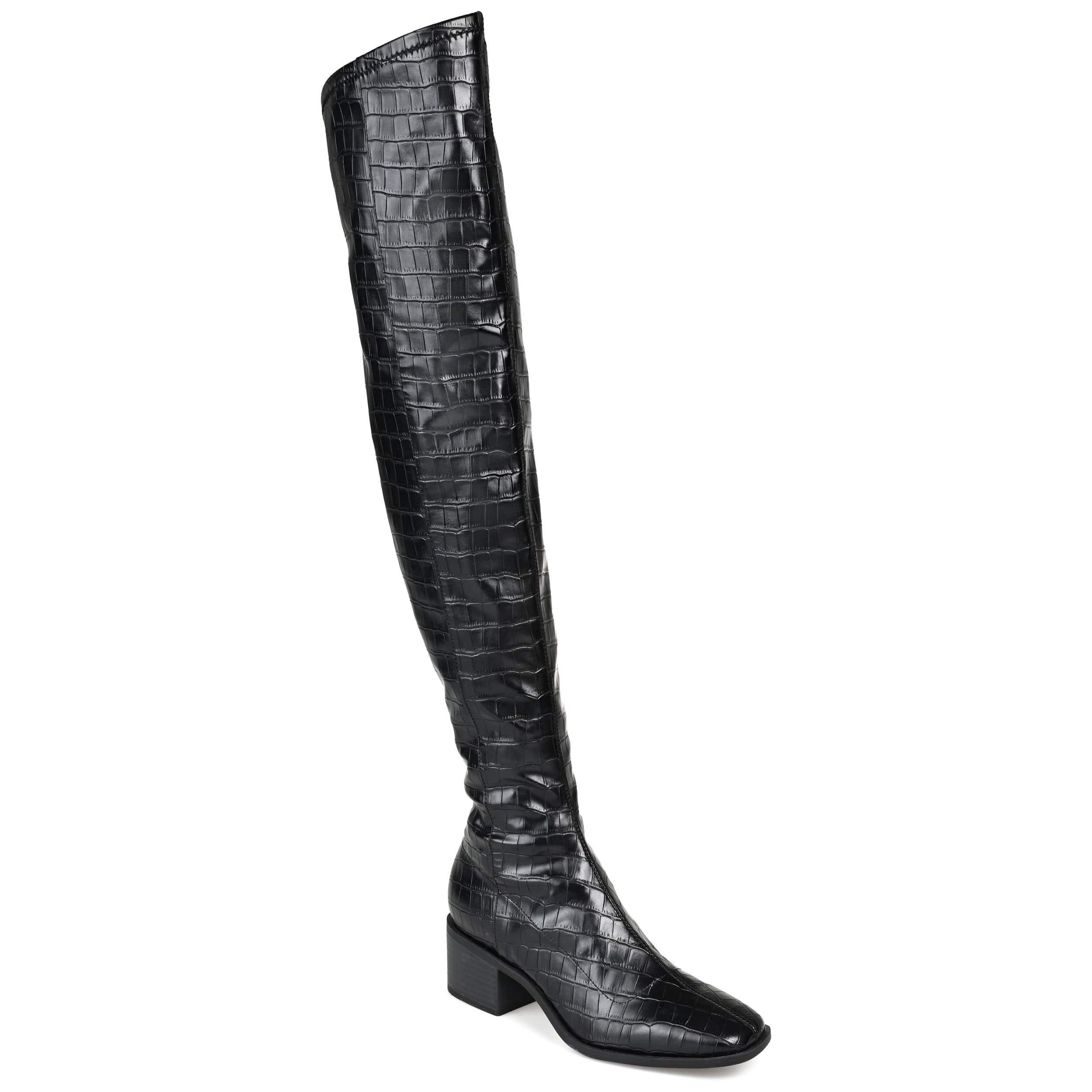 Journee Collection Womens Mariana Tru Comfort Foam Wide Calf Block Heel Over The Knee Boots