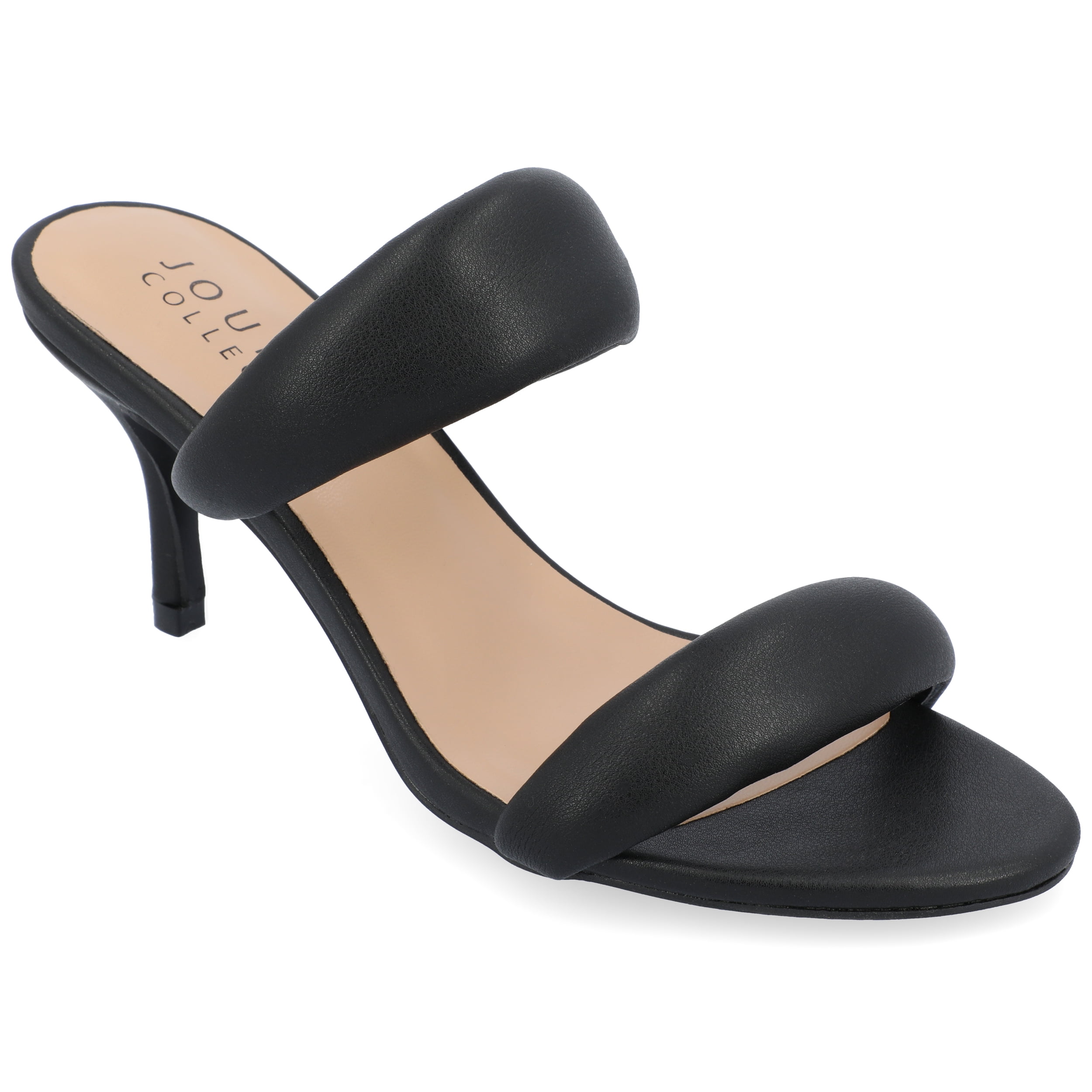 Journee Collection Womens Mellody Light Puff Strap Slip On Open Toe Pumps