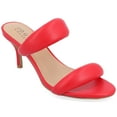thumbnail image 1 of Journee Collection Womens Mellody Light Puff Strap Slip On Open Toe Pumps, 1 of 6