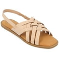 thumbnail image 1 of Journee Womens Merrin Sling Back Flat Sandals, 1 of 8
