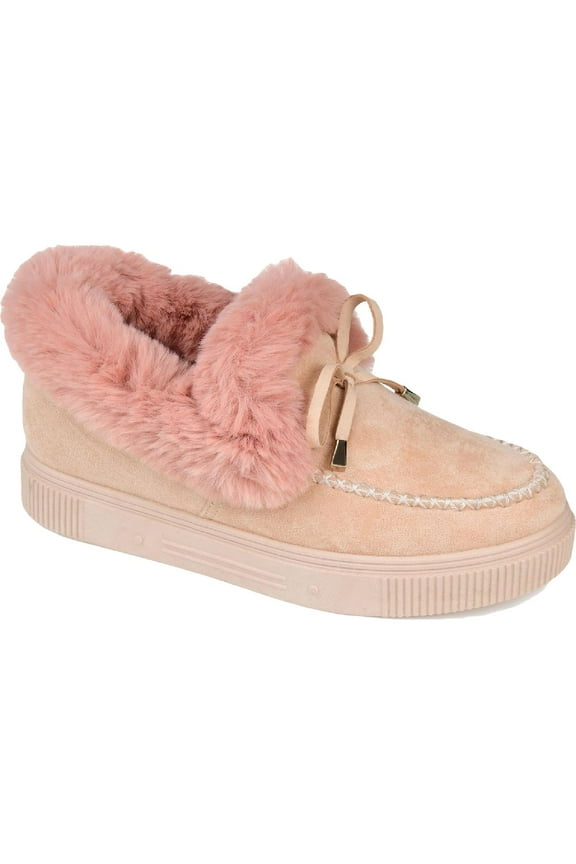 Collection Womens Midnight Faux Fur Lined Faux Suede Moccasins