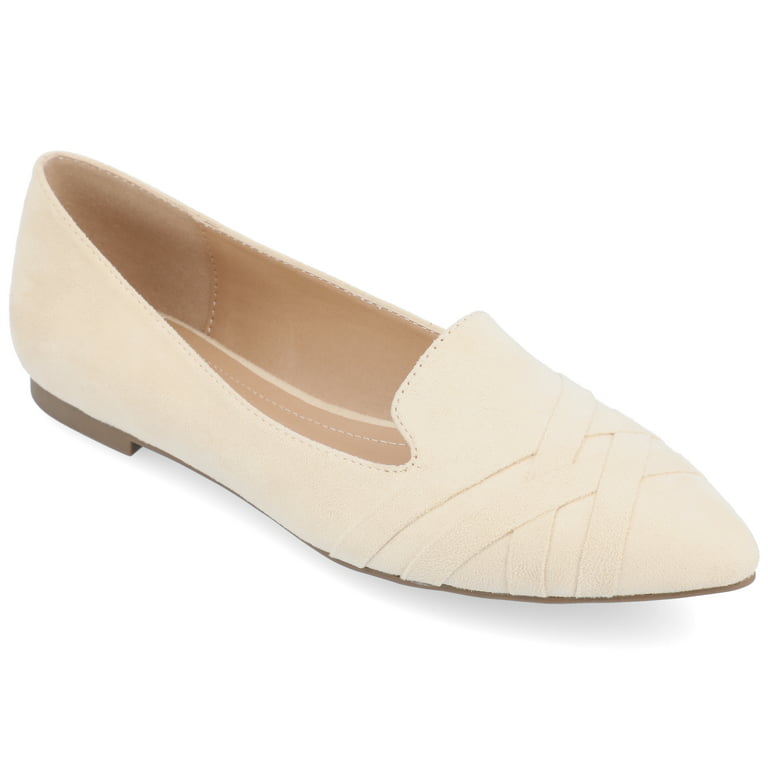 Journee Collection Womens Ameena Slip On Square Toe Mules Flats Beige 6