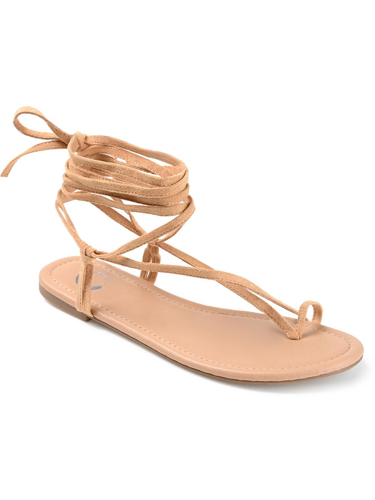 Journee Collection Womens Mischa Faux Suede LaceUp Strappy Sandals